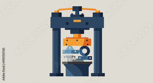 Pixel Art Industrial Press Machine