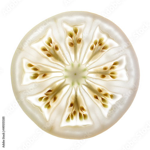 A cross-section of a tomato reveals its intricate details and textures. The internal structure is a unique visual, with an intriguing play of light and shadows.