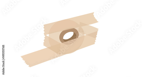 Beige Medical Adhesive Tape Roll Illustration