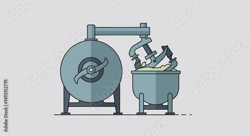 Pixel Art Illustration Of Industrial Mixer Machine