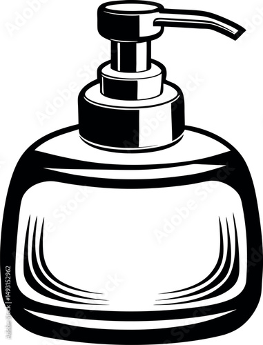Monochromatic Hand Sanitizer Dispenser, Cleanliness and Hygiene Illustration for Coronavirus Awareness vector silhouette Generative AI