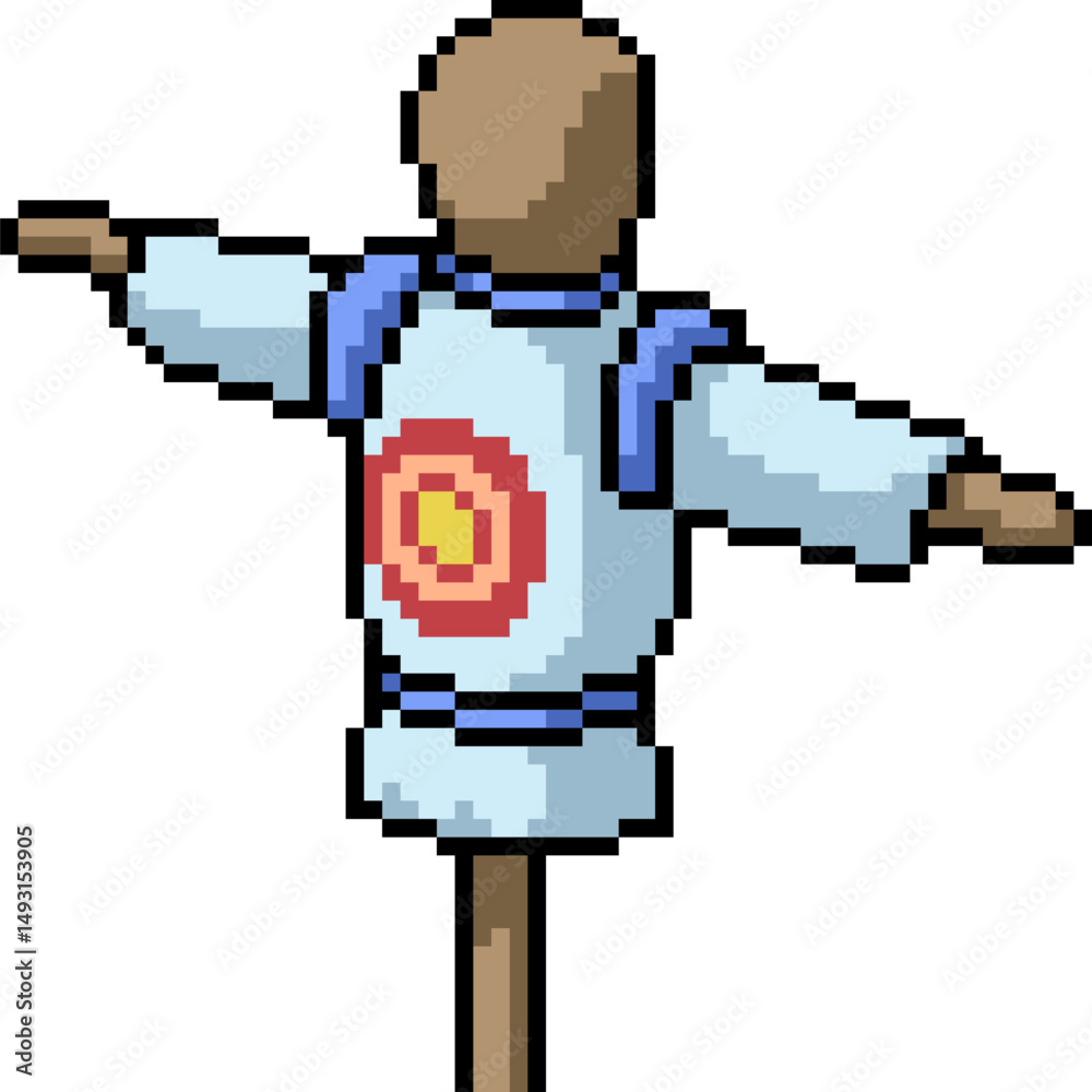 Obraz premium pixel art of training dummy traget practice