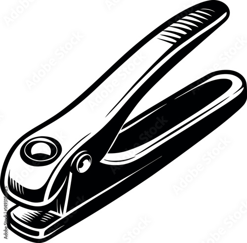 A black and white vector illustration of a hole puncher tool vector silhouette Generative AI