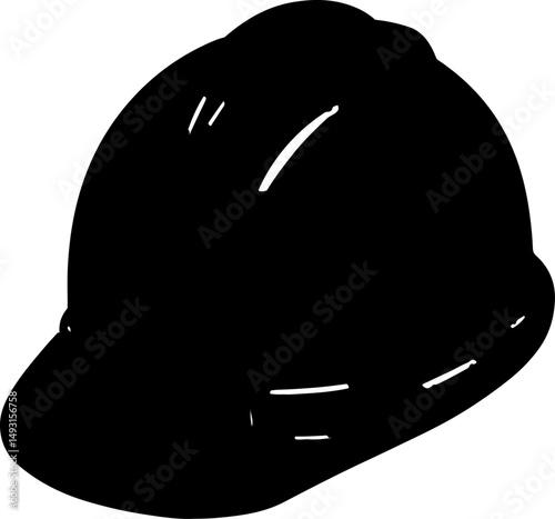 Construction Helmet Silhouettes Set" vector