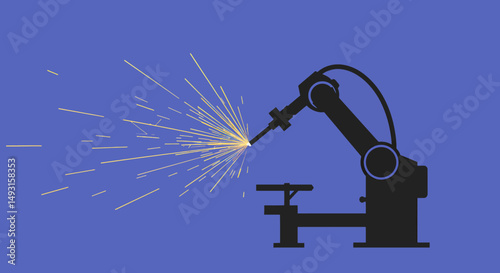 Pixel Art Welding Robot Illustration