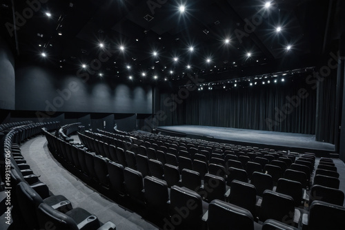 A vacant theater with rows of seats, ideal for conceptual or metaphorical uses