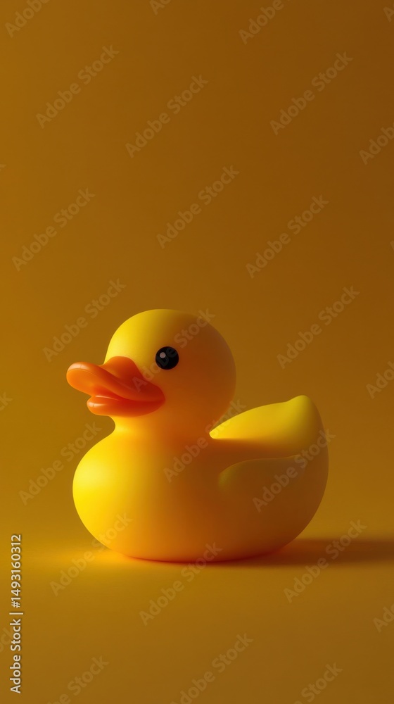 Rubber Duck Still Life on Yellow Background Studio Shot Toy Duckling Squeaky Bath Toy Close Up Minimalist Aesthetic Rubber Duck Still Life on Yellow Background Studio Shot Toy Duckling Squeaky Bath Toy Close Up Minimalist Aesthetic