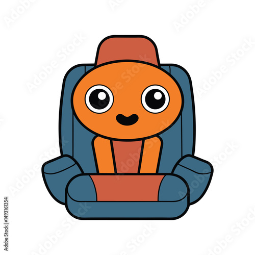Flat and Minimal Car seat logo vector illustration isolated on white background