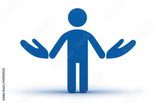 Simple Icon Representing a Person with Outstretched Hands in a Minimalistic Style, Symbolizing Help, Guidance, and Availability for Various Concepts