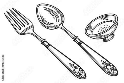   fork, spoon, ladle