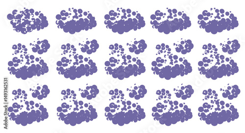 Abstract Pixelated Cloud Shapes