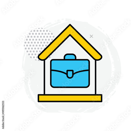 Flat Vector Icon Representing Home Office Workspace