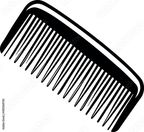 A Stylized Illustration of a Black and White Comb for Hair Grooming vector silhouette Generative AI