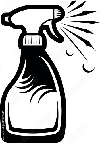 Spray bottle icon, illustration of liquid spray in a bottle applicator vector silhouette Generative AI