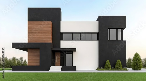Striking Modern Home Design with Clean Lines and Minimalist Features in a Lush Green Landscape