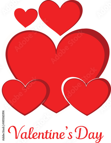 Elegant Red Hearts Vector for Valentine’s Day Cards