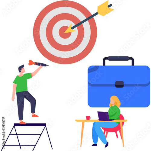 Target Achieve Illustration