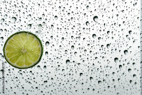 A slice of lime sits on top of a window, possibly waiting for someone to enjoy its citrus flavor