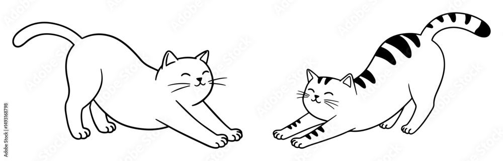 stretching cats cute animals silhouette laser cutting vector stretching cats cute animals silhouette laser cutting vector