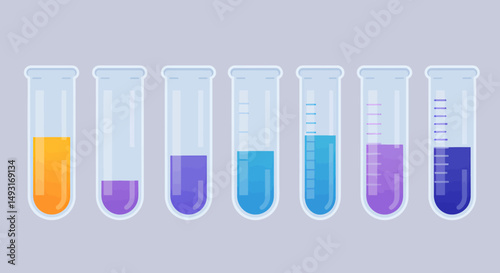 Colorful Pixel Art Test Tubes With Different Liquid Levels