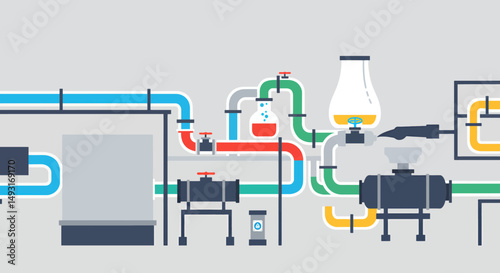 Colorful Industrial Process Illustration