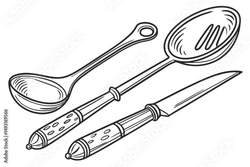   fork, spoon, ladle