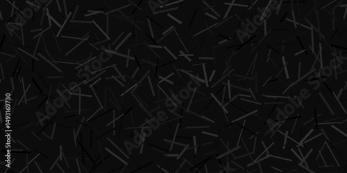 High contrast black and white texture with a pattern of small, light chaotic lines scattered across a dark background, creating a noisy effect. 