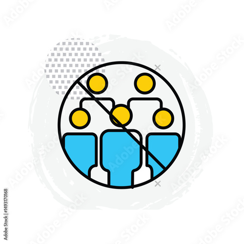 Social Distancing Avoid Crowded Places Vector Icon