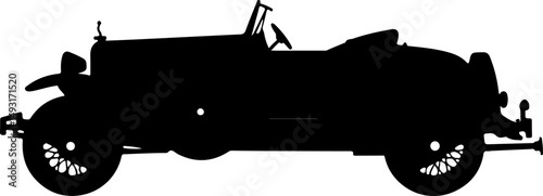Vintage Convertible Car Silhouette