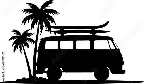 Vintage Convertible Car Silhouette