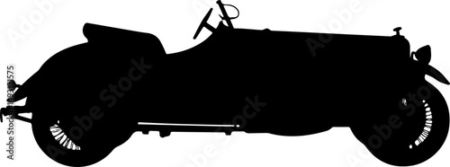 Vintage Convertible Car Silhouette