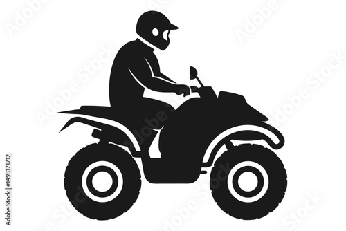 person riding atv quad bike silhouette of person 