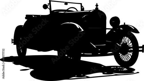 Vintage Convertible Car Silhouette