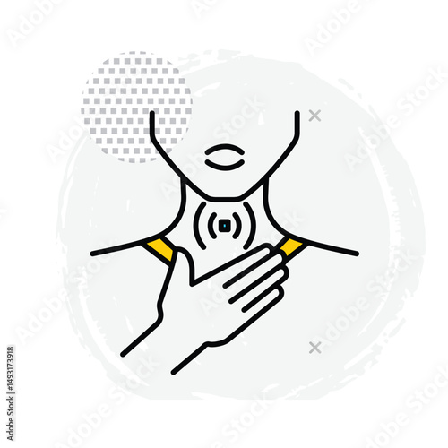 Medical Illustration Of Sore Throat Vector Icon