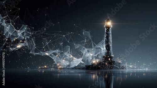 Digital lighthouse radiating guidance through a network of interconnected points