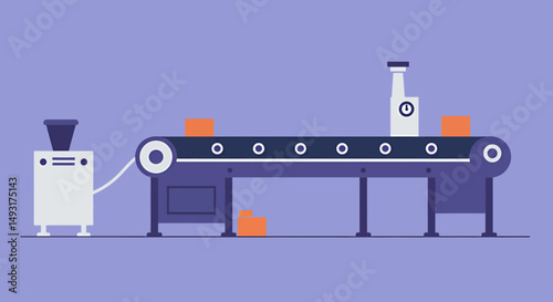 Simple Pixel Art Production Line Illustration