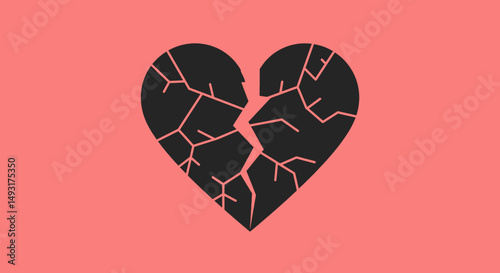 Broken Heart Pixel Art Graphic