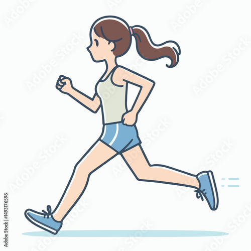 young woman running