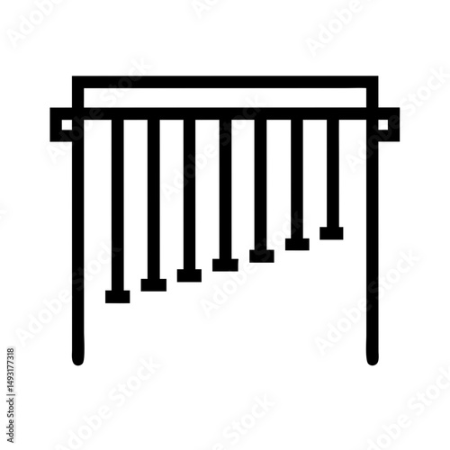 Marimba Icon in Minimalist Style for Music Blogs, Educational Resources, Art Websites, and Creative Projects  