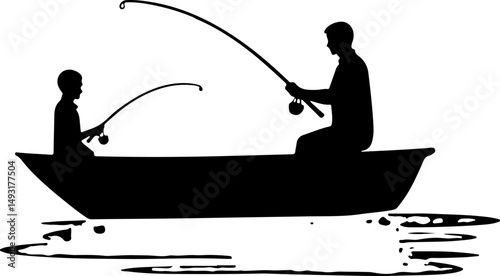 Fishing Boat at Sea Silhouette