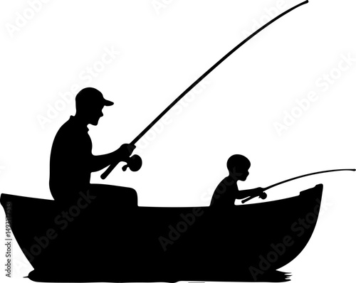 Fishing Boat at Sea Silhouette