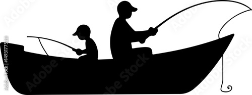 Fishing Boat at Sea Silhouette