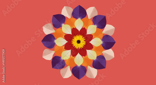 Colorful Floral Mandala Pattern Design