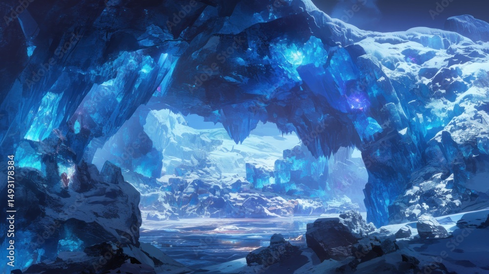 Fototapeta premium Frozen cave wonderland