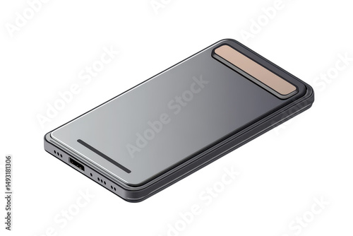 Sleek modern smartphone embodying innovation connectivity and a futuristic style against a on transparent background
