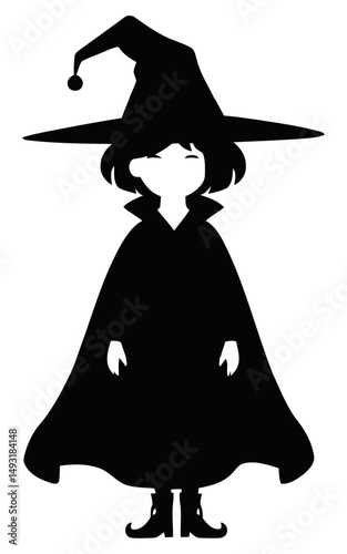 Witch Girl Silhouette Vector