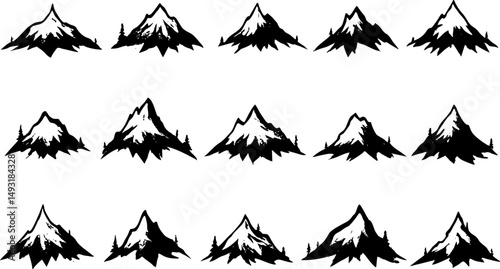 Mountains Logo Symbol and Icons Set