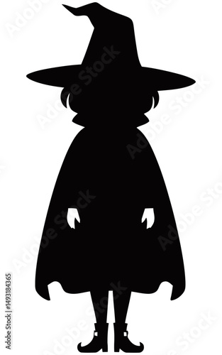 Witch Girl Silhouette Vector
