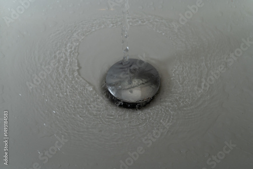 Close up of splashing water from a fountain or shower head
