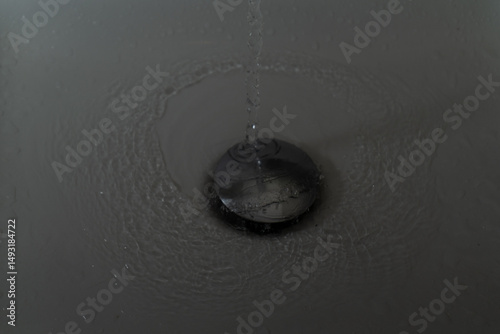 Close up of splashing water from a fountain or shower head